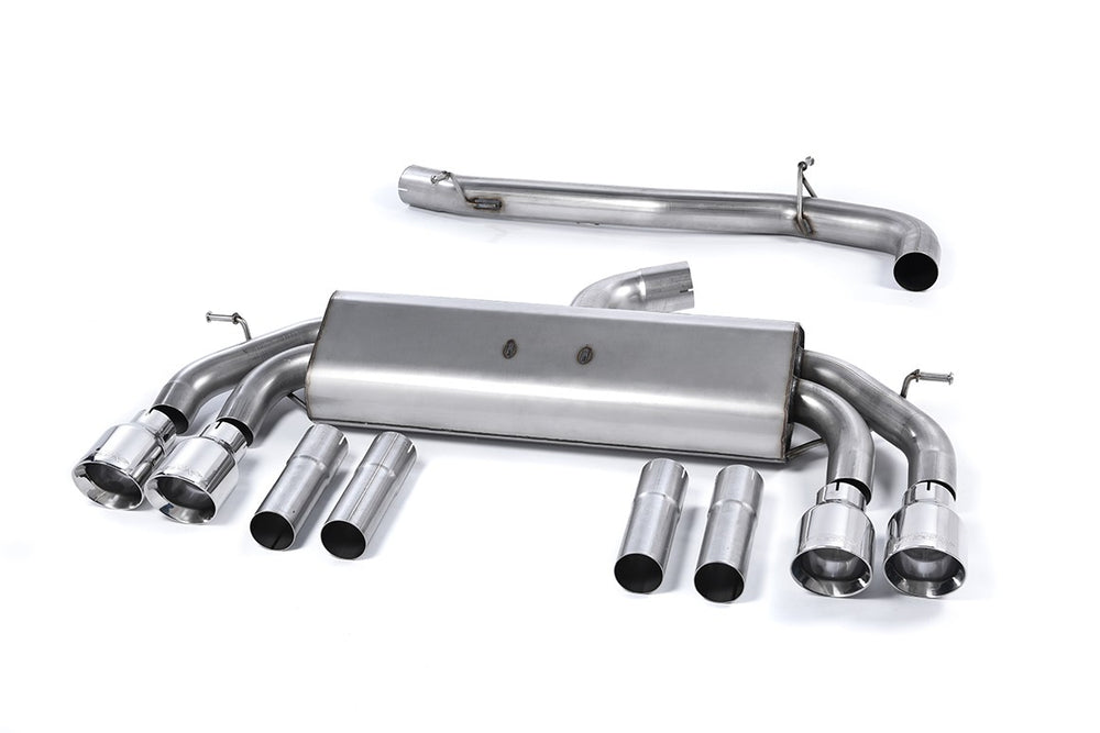 Milltek Sport Sportauspuff passend für Audi S3 2.0 quattro Saloon & Cabrion 8V.2 ohne Klappen - ungedämpft (non-resonated)
