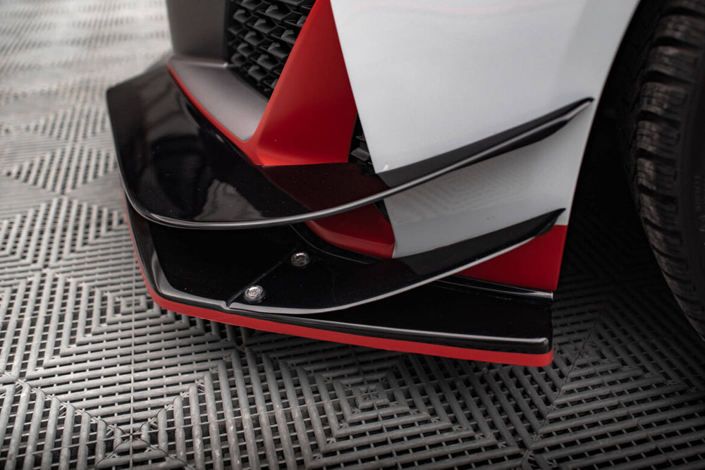 Maxton Parts - Obere Stoßstangen Flaps Wings vorne Canards passend für Audi R8 Mk2 FL schwarz Hochglanz