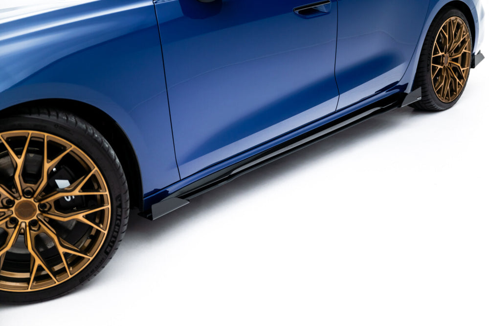 Maxton Parts - Seitenschweller Ansatz (Paar) + Flaps passend für Audi A5 S-Line / S5 Limousine / Avant B10 schwarz Hochglanz