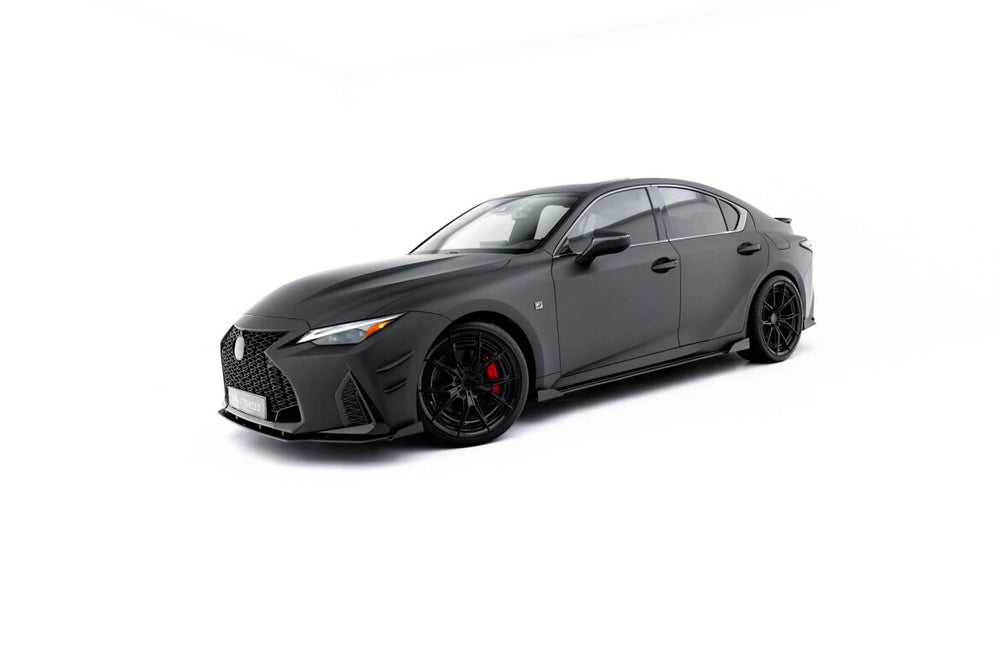 Maxton Parts - Seitenschweller Ansatz (Paar) + Flaps passend für Lexus IS 500 Mk3 Facelift 2 (XE30) schwarz Hochglanz