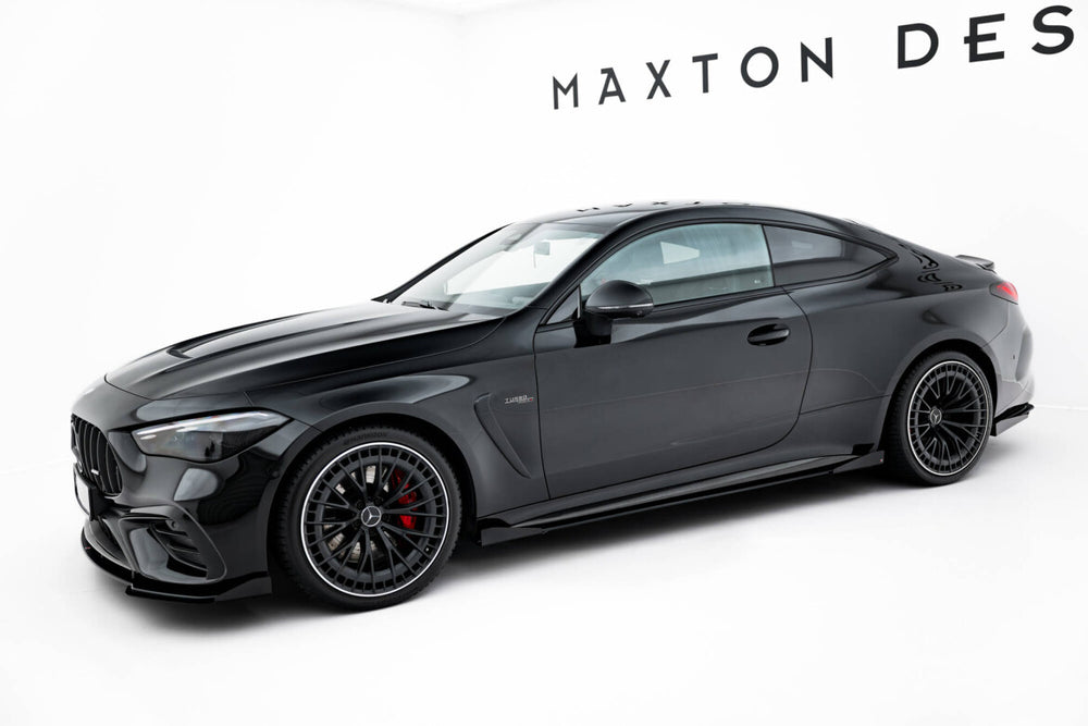 Maxton Parts - Seitenschweller Ansatz (Paar) + Flaps passend für Mercedes-AMG CLE 53 Aero C236 schwarz Hochglanz
