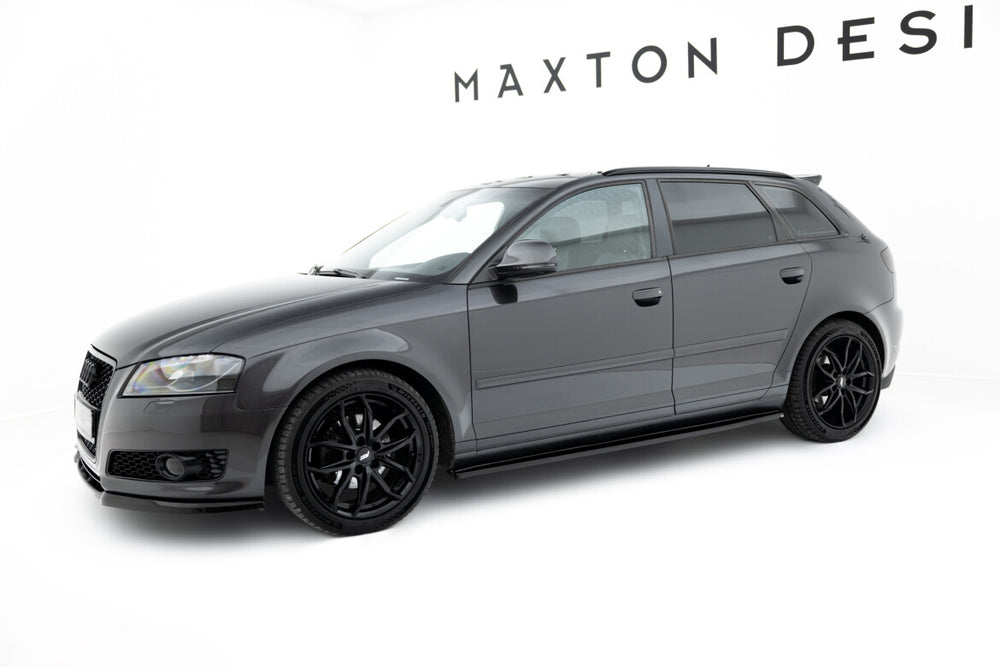 Maxton Parts - Seitenschweller Ansatz (Paar) passend für Audi A3 Sportback 8P / 8P FL schwarz Hochglanz