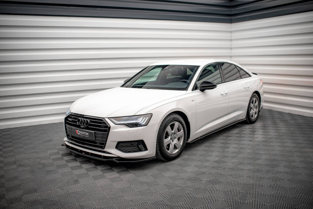 Maxton Parts - Seitenschweller Ansatz (Paar) passend für Audi A6 C8 schwarz Hochglanz
