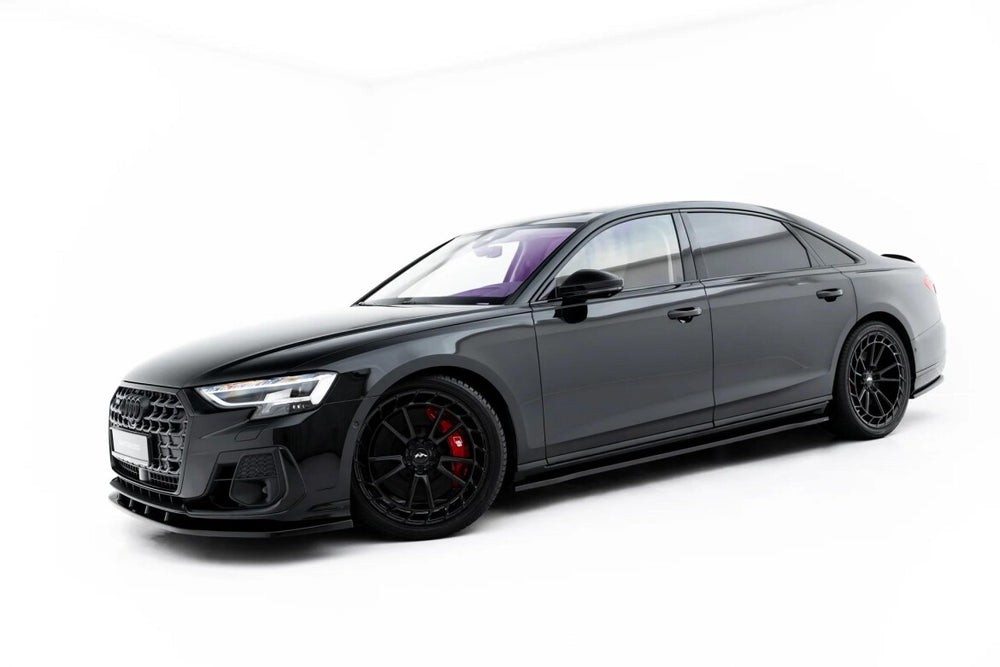 Maxton Parts - Seitenschweller Ansatz (Paar) passend für Audi A8 S-Line Long D5 / D5 Facelift schwarz Hochglanz