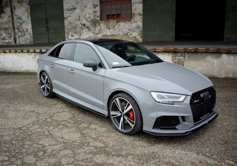 Maxton Parts - Seitenschweller Ansatz (Paar) passend für Audi RS3 Limousine 8V FL schwarz Hochglanz