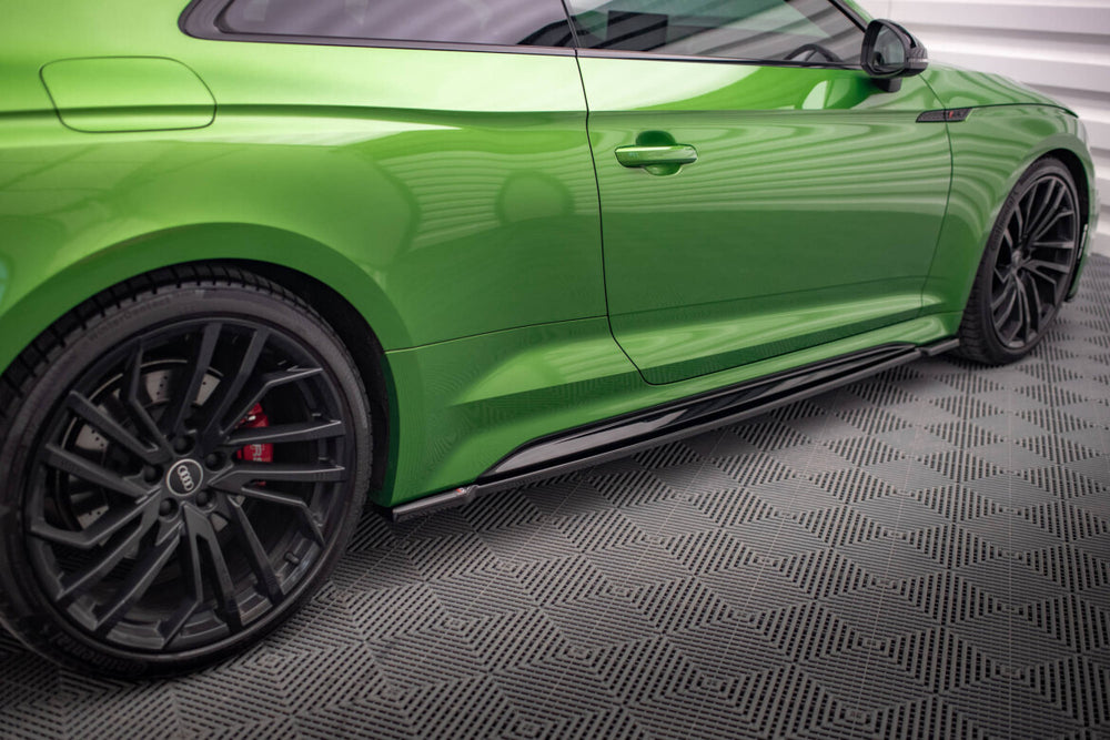 Maxton Parts - Seitenschweller Ansatz (Paar) passend für Audi RS5 Coupe F5 FL schwarz Hochglanz