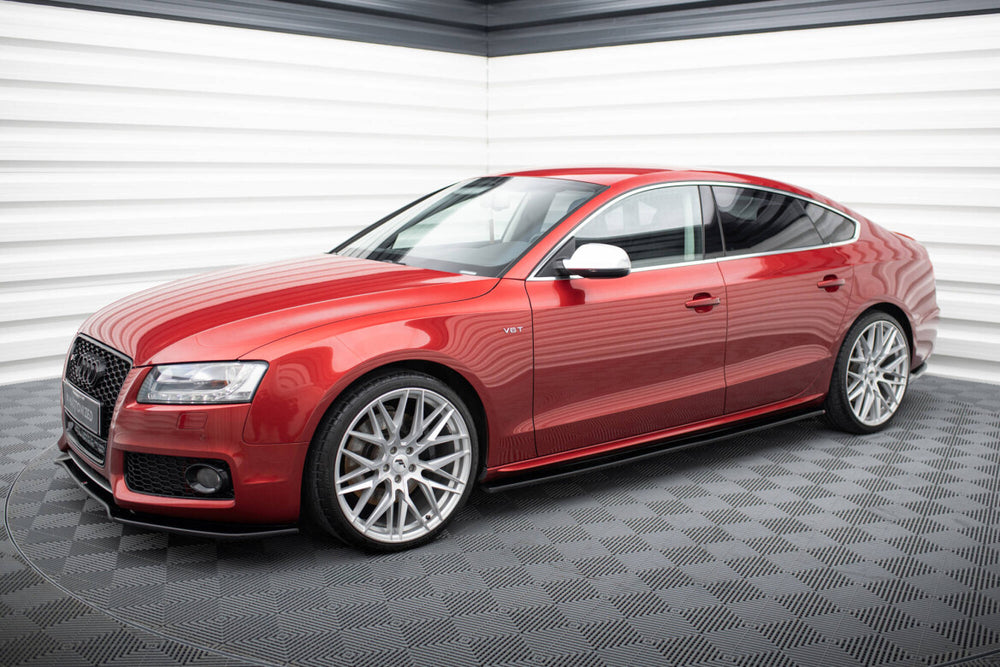 Maxton Parts - Seitenschweller Ansatz (Paar) passend für Audi S5 / A5 / A5 S-Line Sportback 8T / 8T FL schwarz Hochglanz