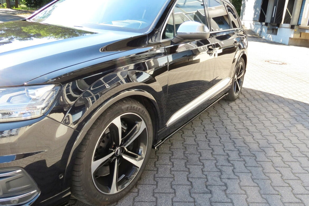Maxton Parts - Seitenschweller Ansatz (Paar) passend für Audi SQ7 / Q7 S-Line Mk.2 schwarz Hochglanz