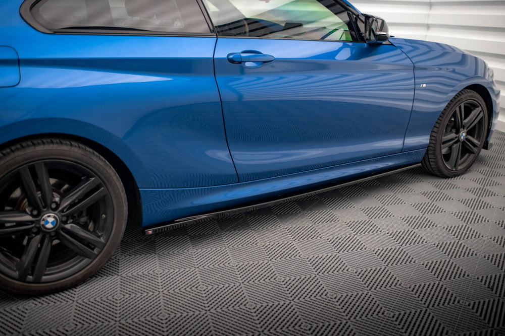 Maxton Parts - Seitenschweller Ansatz (Paar) passend für BMW 2 M-Paket F22 schwarz Hochglanz