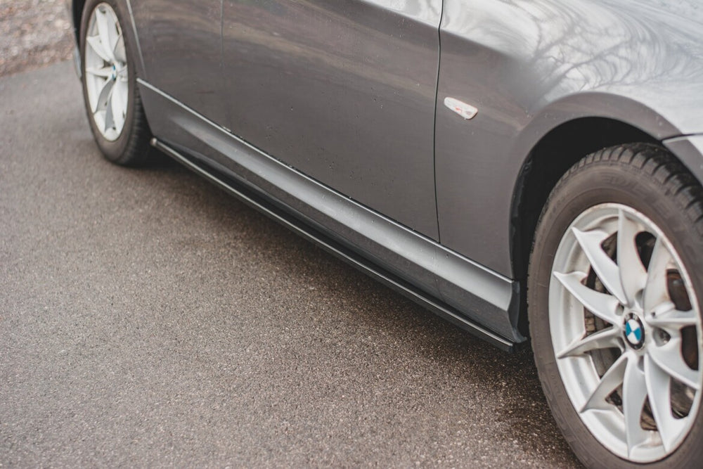 Maxton Parts - Seitenschweller Ansatz (Paar) passend für BMW 3er E90/E91 FL schwarz Hochglanz
