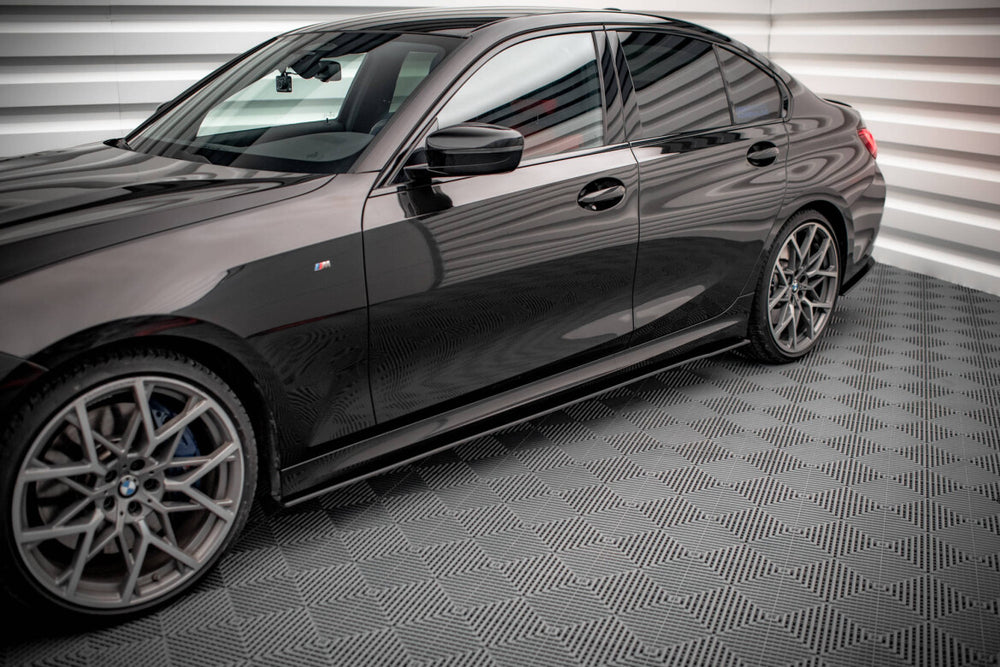 Maxton Parts - Seitenschweller Ansatz (Paar) passend für BMW 3er M-Paket G20 / G21 schwarz matt