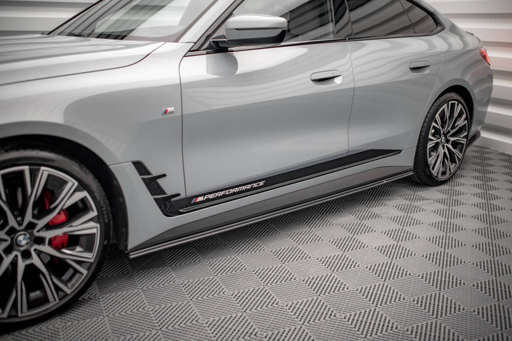 Maxton Parts - Seitenschweller Ansatz (Paar) passend für BMW 4er Gran Coupe M-Paket G26 schwarz matt