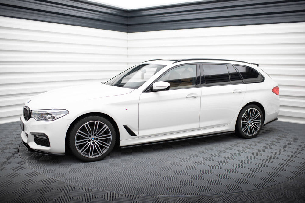 Maxton Parts - Seitenschweller Ansatz (Paar) passend für BMW 5er M-Paket / M550d / M550i G30/ G31 schwarz Hochglanz