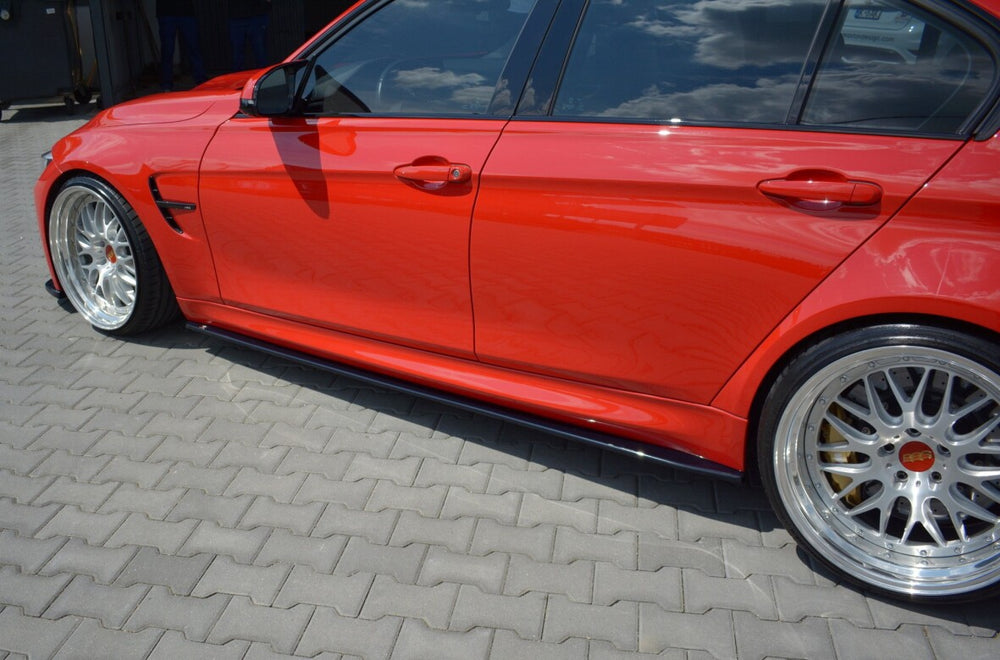 Maxton Parts - Seitenschweller Ansatz (Paar) passend für BMW M3 F80 schwarz Hochglanz
