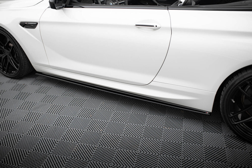 Maxton Parts - Seitenschweller Ansatz (Paar) passend für BMW M6 / 6 M-Paket Coupe / Cabriolet F06 / F13 / F12 schwarz Hochglanz