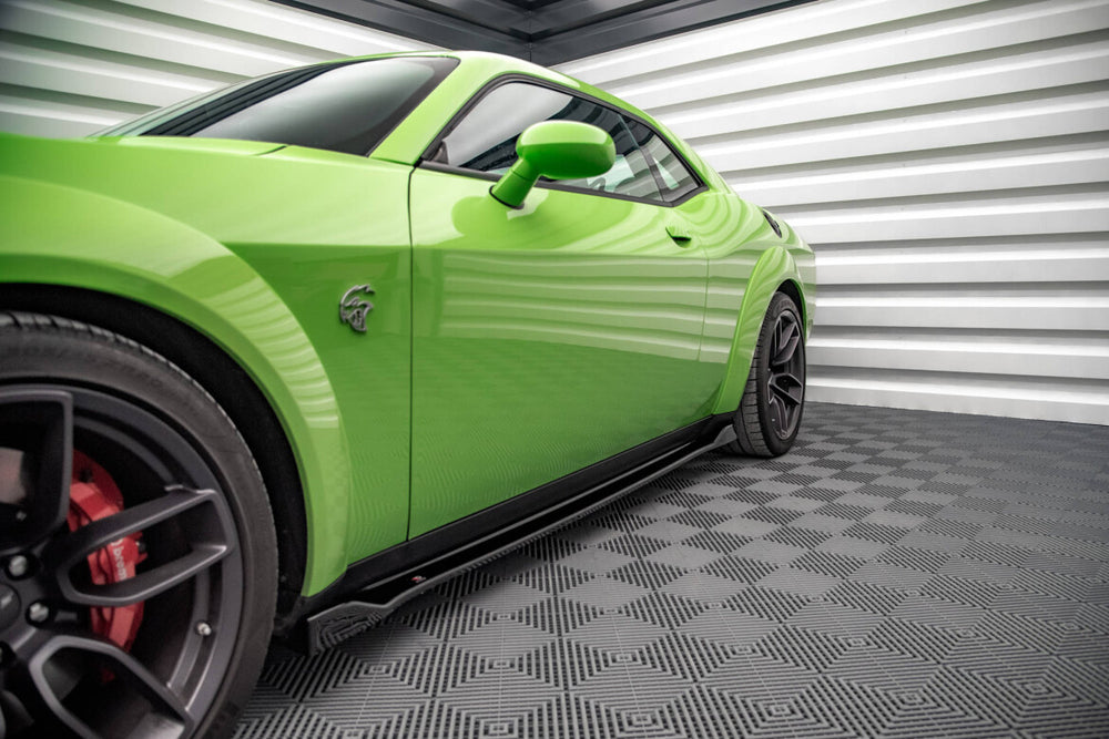 Maxton Parts - Seitenschweller Ansatz (Paar) passend für Dodge Challenger SRT Hellcat Widebody Mk3 schwarz Hochglanz