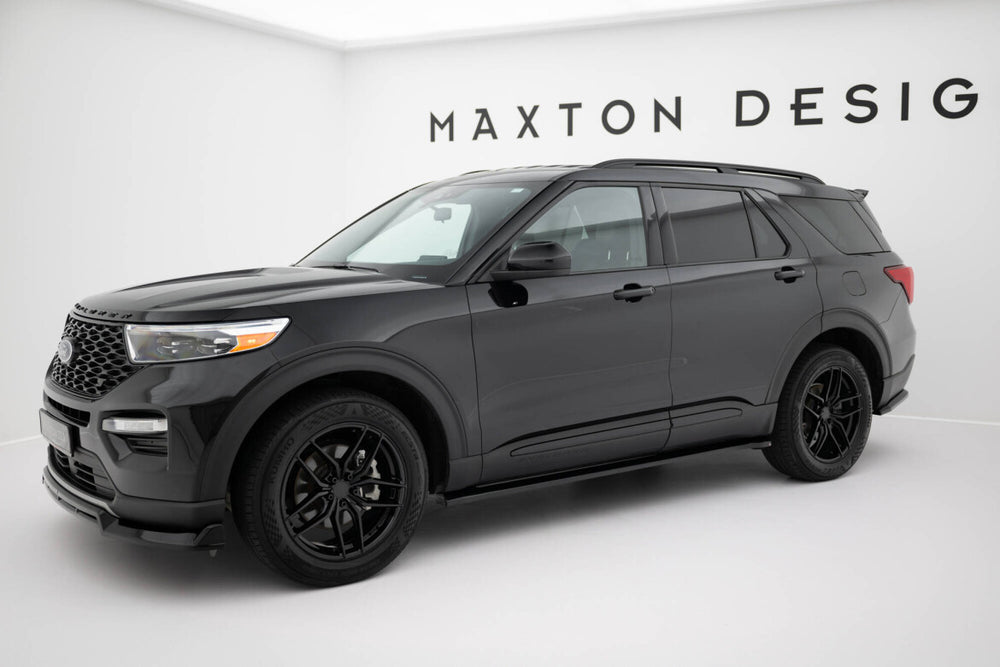 Maxton Parts - Seitenschweller Ansatz (Paar) passend für Ford Explorer XLT Mk6 schwarz Hochglanz