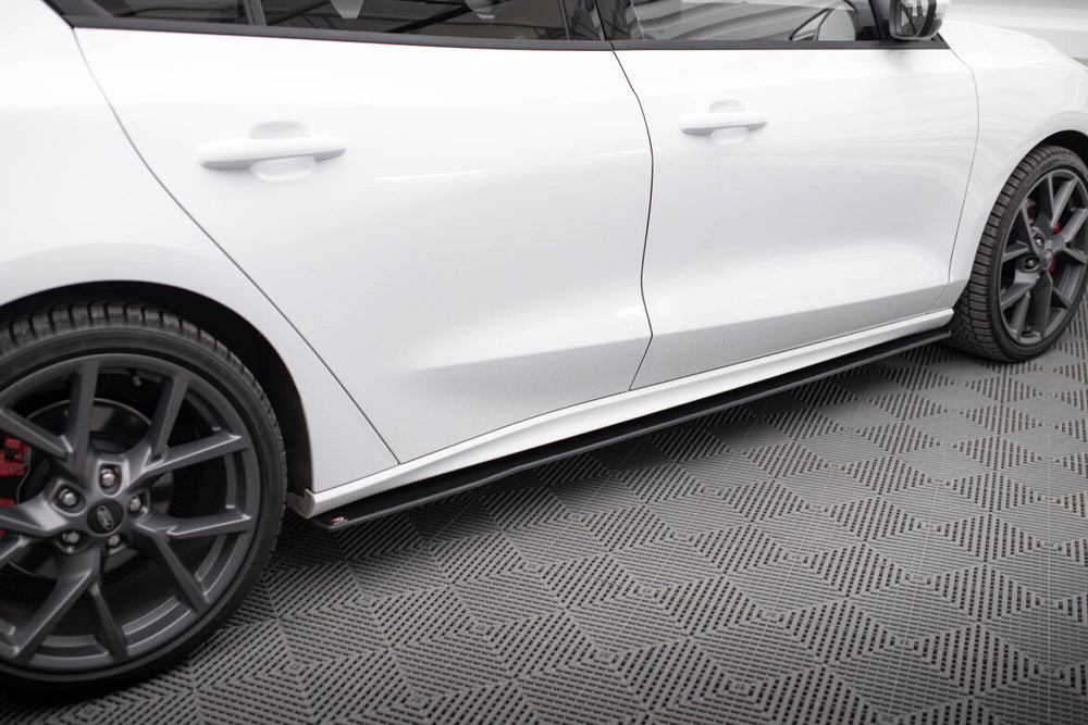 Maxton Parts - Seitenschweller Ansatz (Paar) passend für Ford Focus ST / ST-Line Mk4 schwarz matt