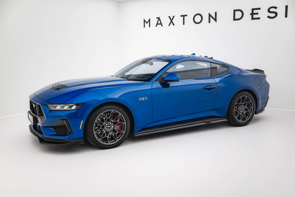 Maxton Parts - Seitenschweller Ansatz (Paar) passend für Ford Mustang Dark Horse Mk7 schwarz Hochglanz