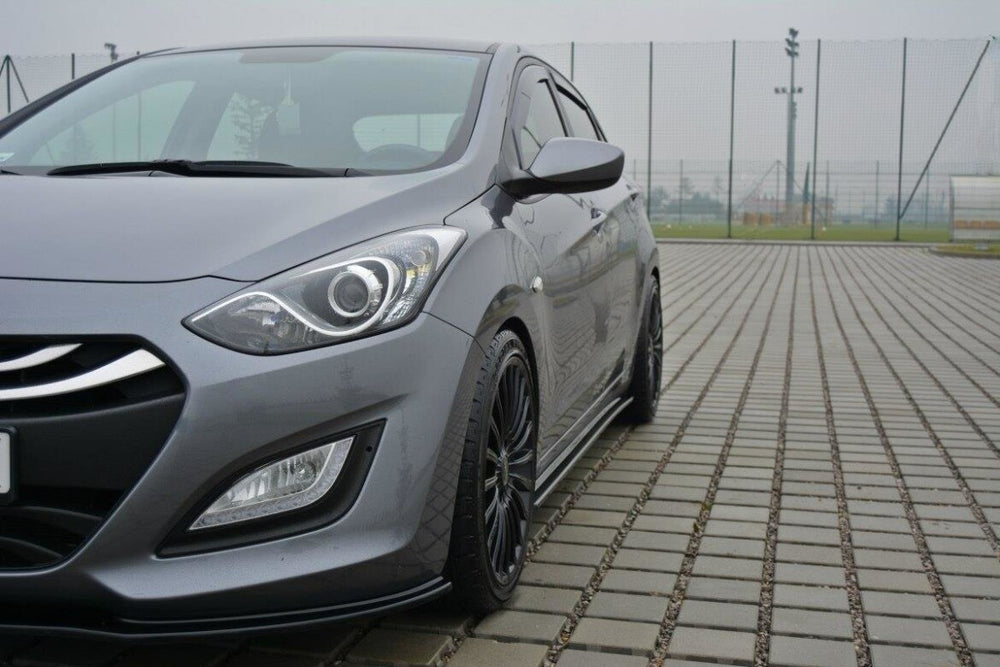Maxton Parts - Seitenschweller Ansatz (Paar) passend für Hyundai i30 Mk2 schwarz Hochglanz