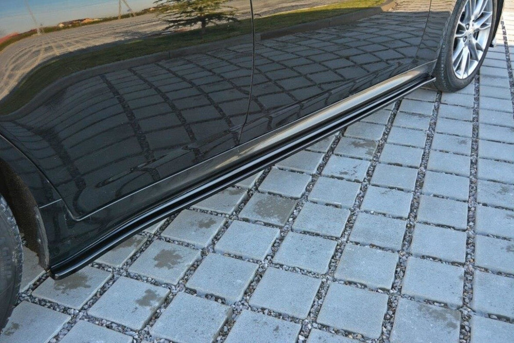 Maxton Parts - Seitenschweller Ansatz (Paar) passend für Infiniti G37 Limousine schwarz Hochglanz
