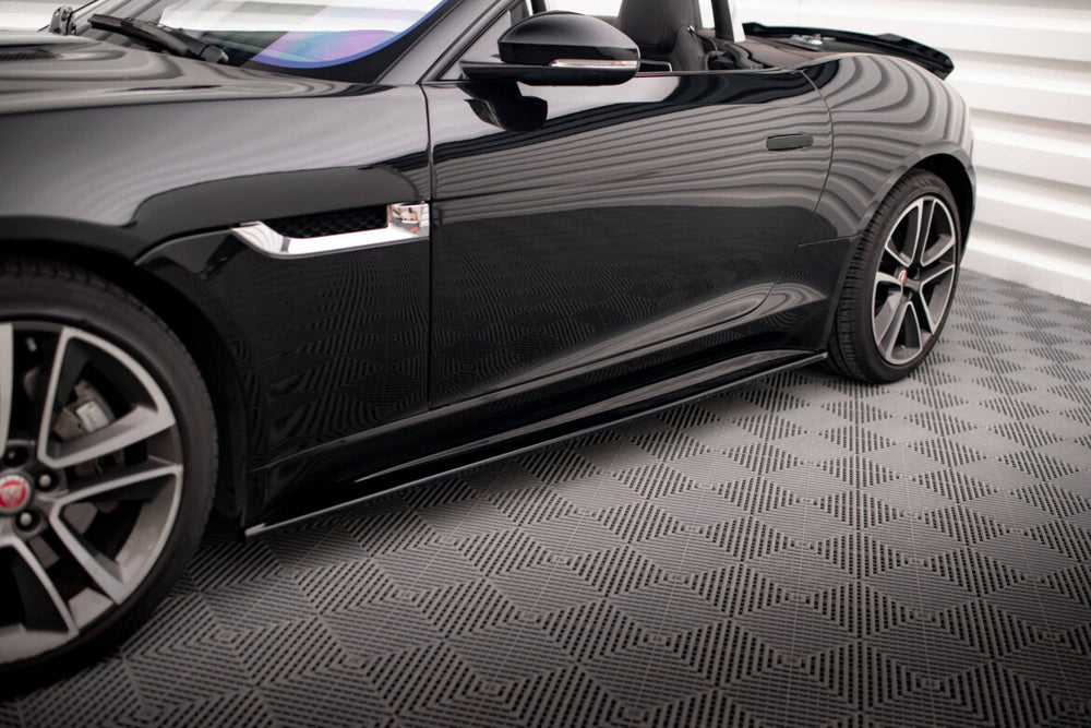 Maxton Parts - Seitenschweller Ansatz (Paar) passend für Jaguar F-TYPE X152 /X152 Facelift schwarz Hochglanz