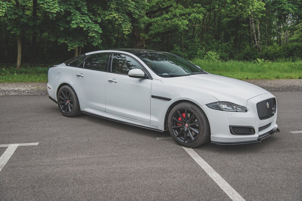 Maxton Parts - Seitenschweller Ansatz (Paar) passend für Jaguar XJ R-Sport X351 FL schwarz Hochglanz