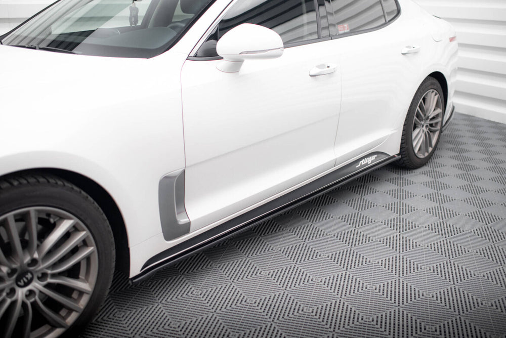 Maxton Parts - Seitenschweller Ansatz (Paar) passend für Kia Stinger GT / GT-Line / Standard Mk1 schwarz Hochglanz
