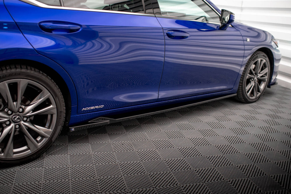 Maxton Parts - Seitenschweller Ansatz (Paar) passend für Lexus ES F Sport Mk7 schwarz Hochglanz