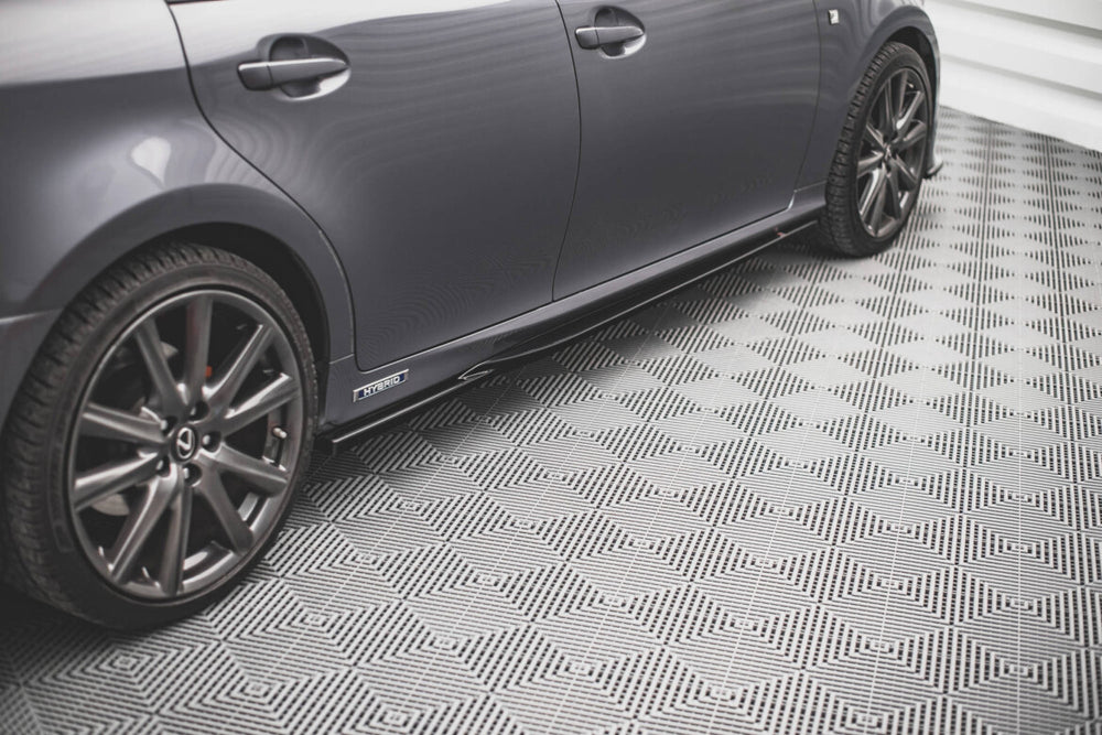 Maxton Parts - Seitenschweller Ansatz (Paar) passend für Lexus GS F Sport Mk4(L10) schwarz Hochglanz
