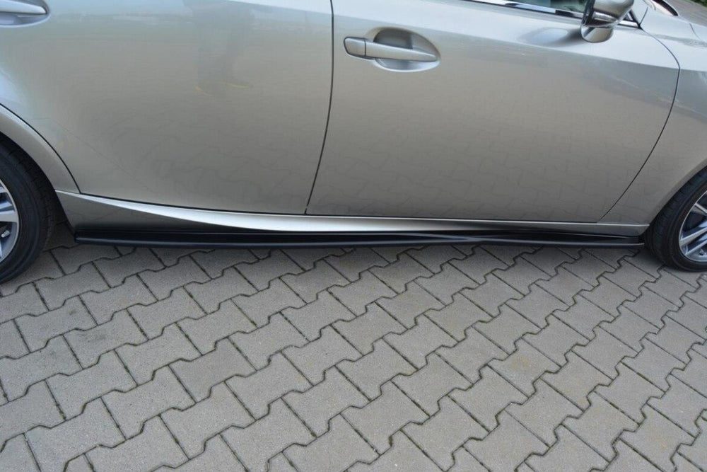 Maxton Parts - Seitenschweller Ansatz (Paar) passend für Lexus IS Mk3/ Mk3 FL schwarz Hochglanz