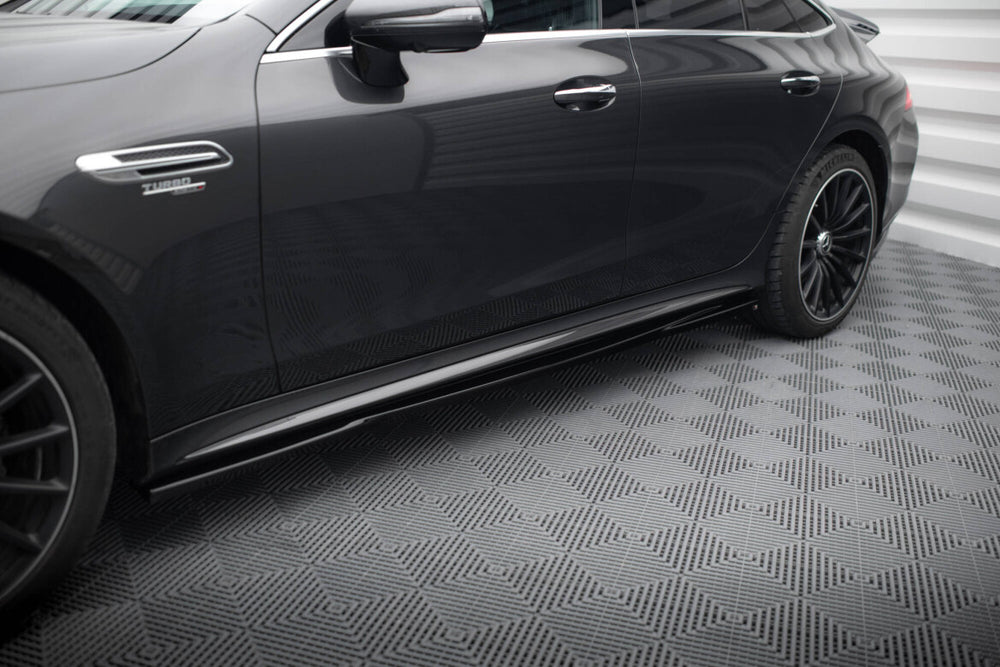 Maxton Parts - Seitenschweller Ansatz (Paar) passend für Mercedes-AMG GT 53 4-Door Coupe X290 schwarz Hochglanz