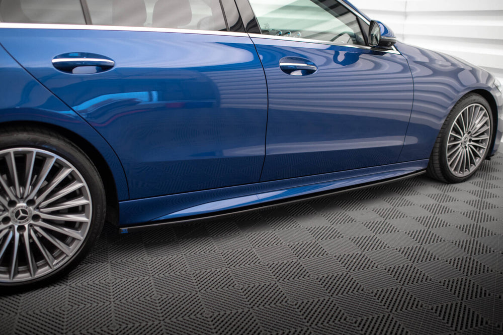 Maxton Parts - Seitenschweller Ansatz (Paar) passend für Mercedes C AMG-Line / 43 AMG W206 schwarz Hochglanz