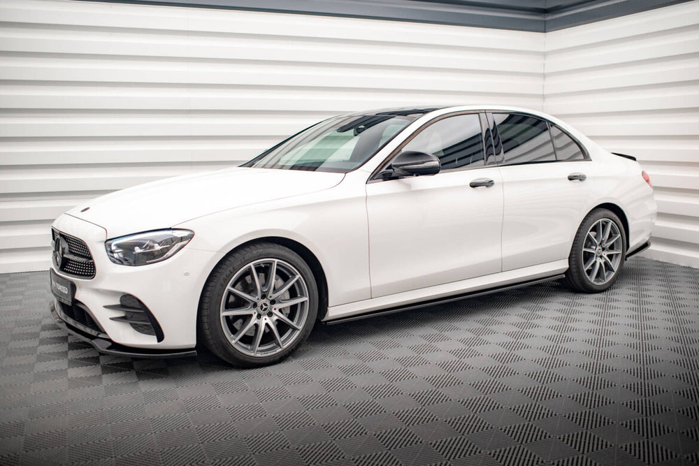 Maxton Parts - Seitenschweller Ansatz (Paar) passend für Mercedes E AMG-Line W213 FL schwarz Hochglanz