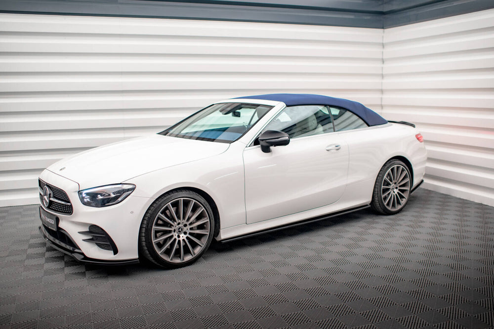 Maxton Parts - Seitenschweller Ansatz (Paar) passend für Mercedes E-Klasse W213 Coupe (C238) / Cabriolet (A238) AMG-Line / 53 AMG schwarz Hochglanz
