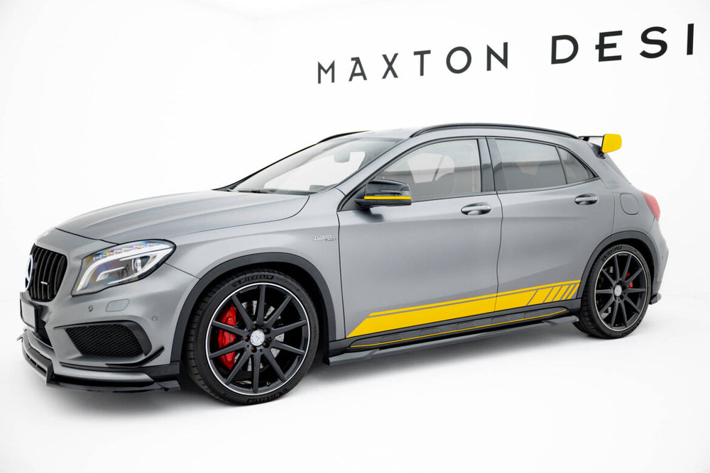Maxton Parts - Seitenschweller Ansatz (Paar) passend für Mercedes GLA 45 AMG X156 FL schwarz Hochglanz