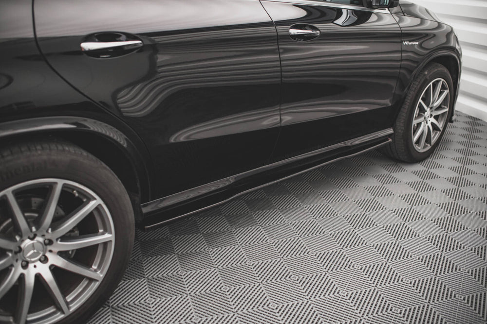 Maxton Parts - Seitenschweller Ansatz (Paar) passend für Mercedes GLE Coupe 63 AMG C292 schwarz Hochglanz