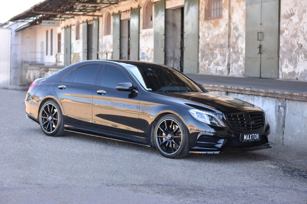 Maxton Parts - Seitenschweller Ansatz (Paar) passend für Mercedes S AMG-Line W222 / W222 FL schwarz Hochglanz