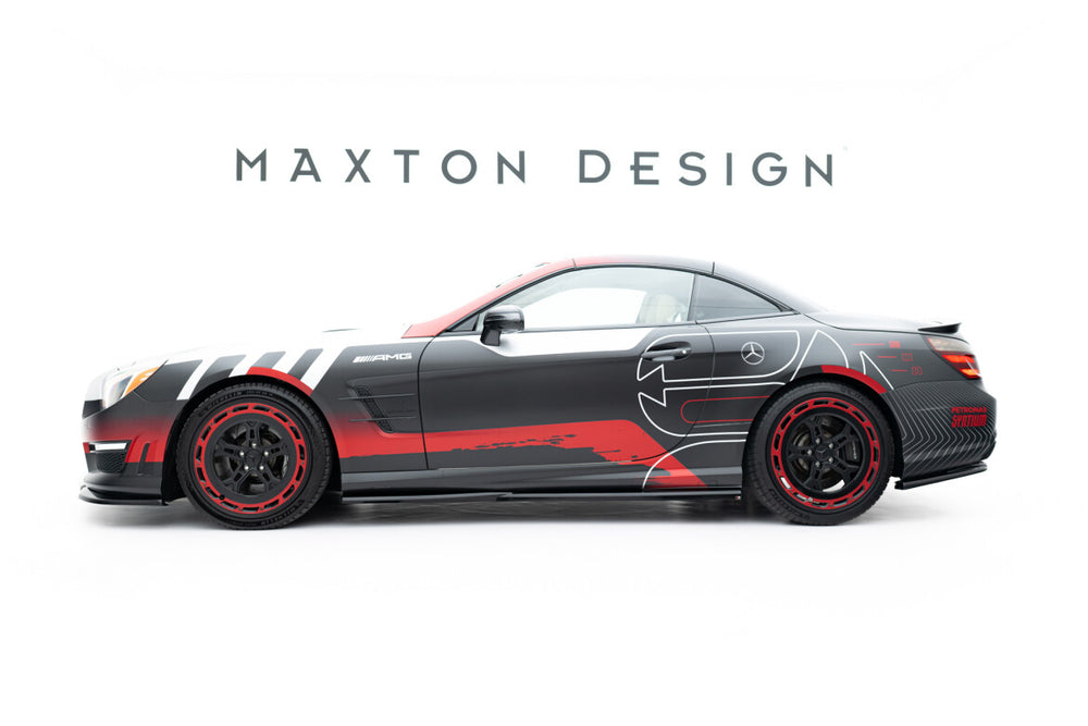 Maxton Parts - Seitenschweller Ansatz (Paar) passend für Mercedes SL 63 AMG R231 schwarz Hochglanz