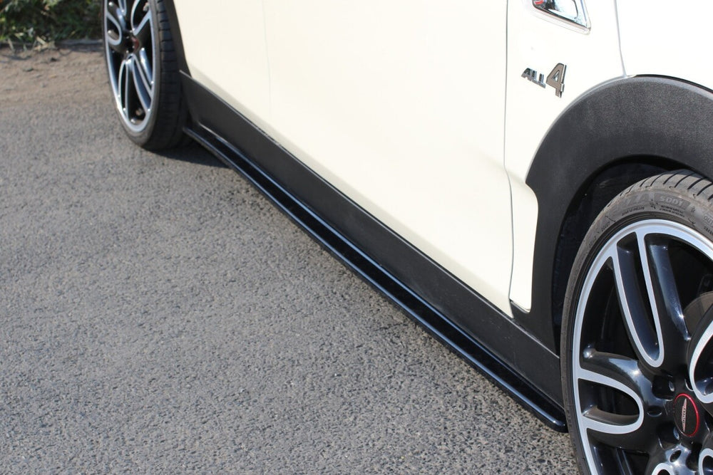 Maxton Parts - Seitenschweller Ansatz (Paar) passend für Mini CLUBMAN S MK2 (F54) JCW schwarz Hochglanz
