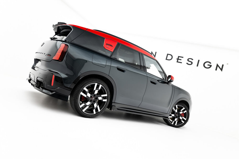Maxton Parts - Seitenschweller Ansatz (Paar) passend für Mini Countryman JCW U25 schwarz Hochglanz
