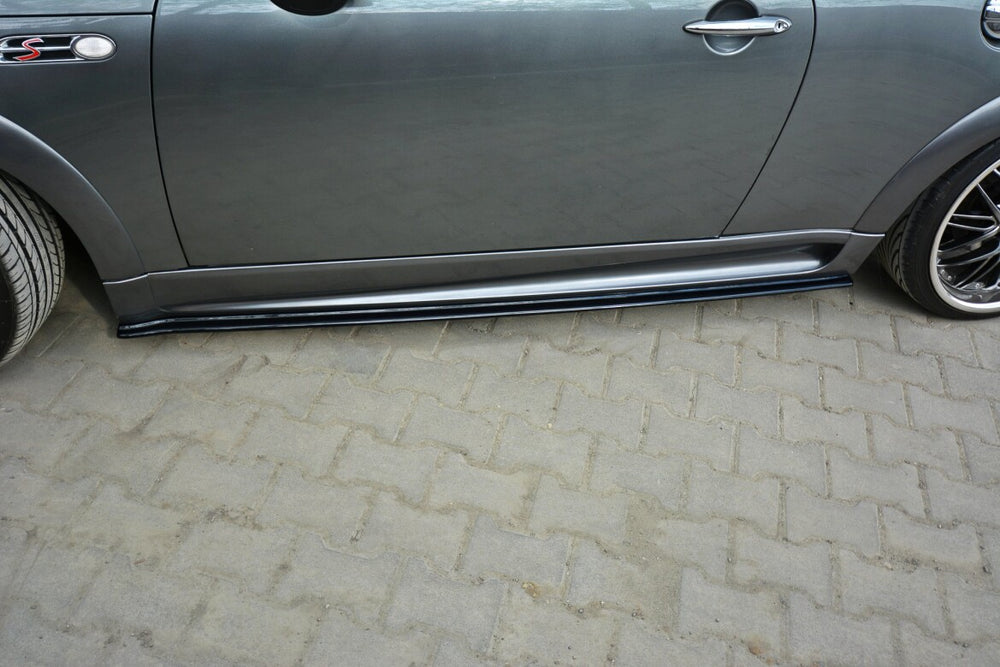 Maxton Parts - Seitenschweller Ansatz (Paar) passend für Mini R53 Cooper S JCW schwarz Hochglanz