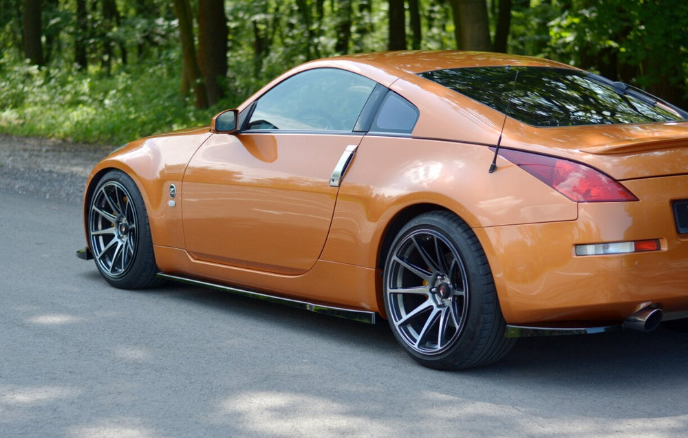 Maxton Parts - Seitenschweller Ansatz (Paar) passend für Nissan 350Z schwarz Hochglanz