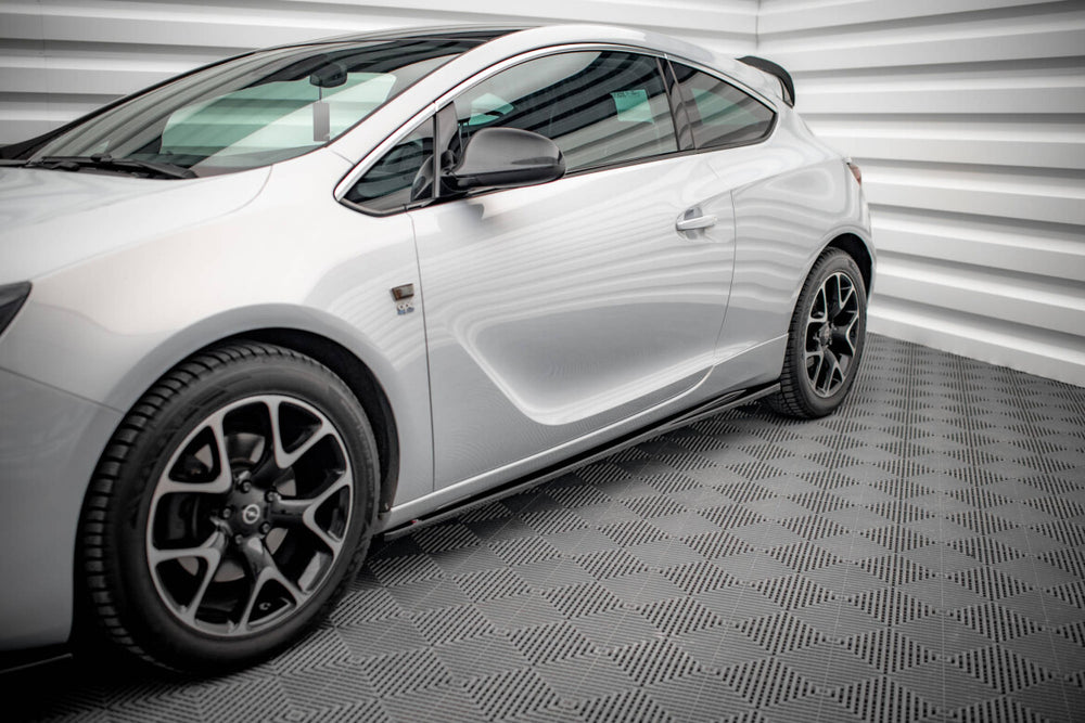Maxton Parts - Seitenschweller Ansatz (Paar) passend für Opel Astra GTC OPC-Line J schwarz Hochglanz
