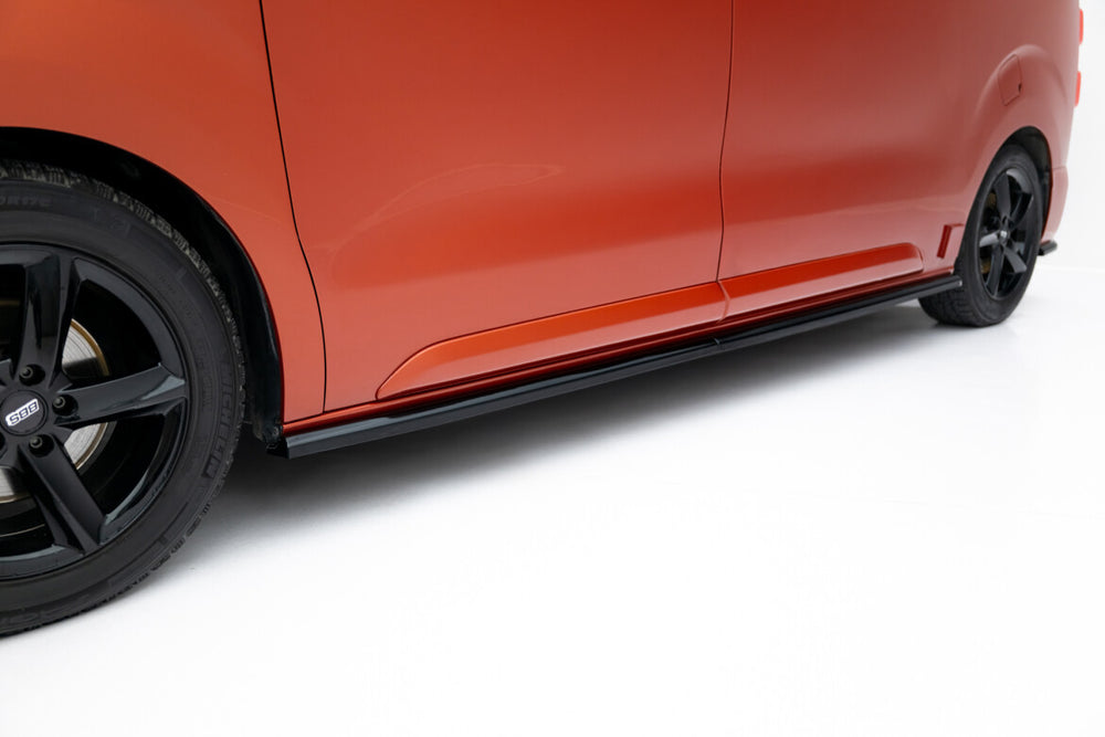 Maxton Parts - Seitenschweller Ansatz (Paar) passend für Peugeot Partner Maxi Mk3 schwarz Hochglanz