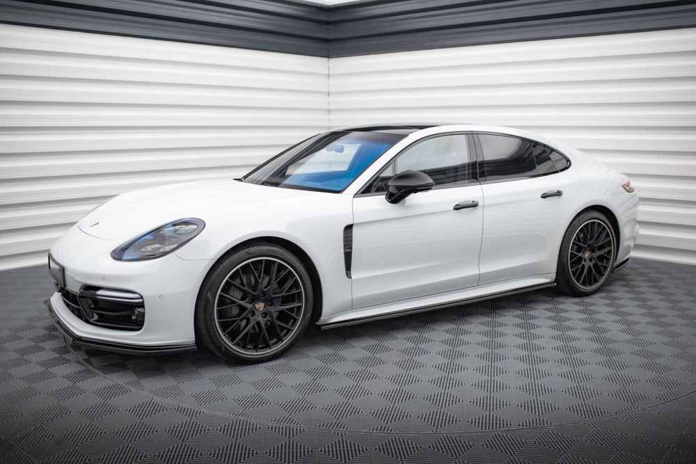 Maxton Parts - Seitenschweller Ansatz (Paar) passend für Porsche Panamera GTS 971 schwarz Hochglanz