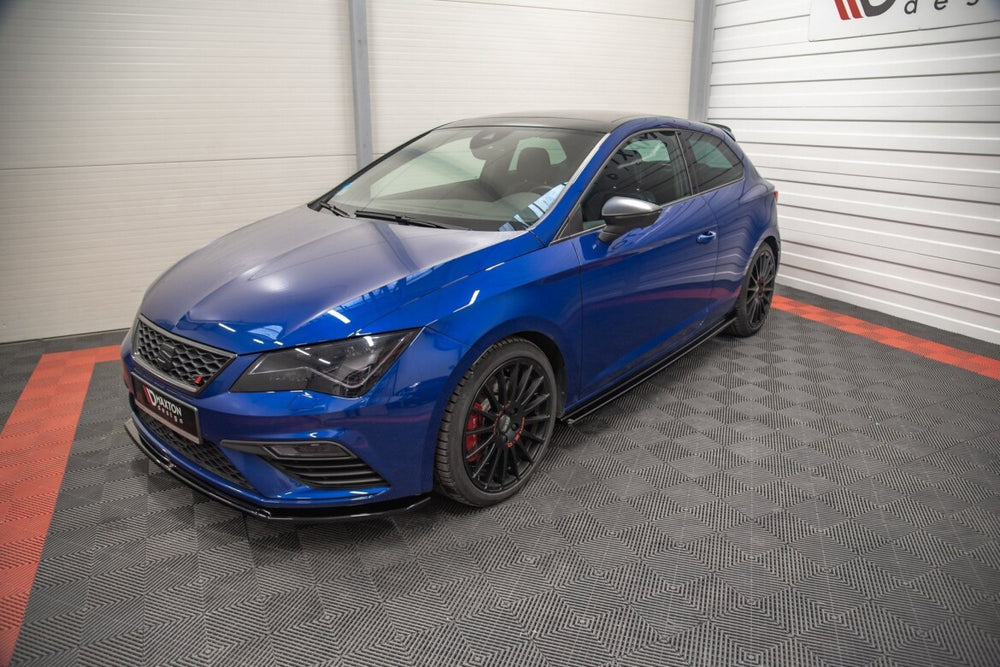 Maxton Parts - Seitenschweller Ansatz (Paar) passend für Seat Leon CUPRA / FR SC Mk3 / Mk3 FL schwarz Hochglanz
