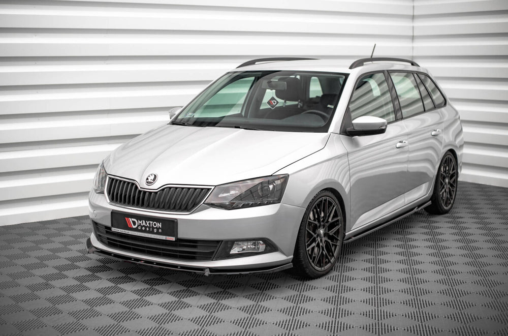 Maxton Parts - Seitenschweller Ansatz (Paar) passend für Skoda Fabia Mk3 schwarz Hochglanz