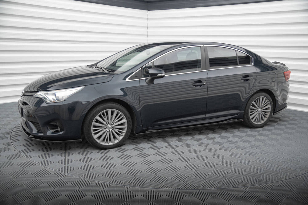 Maxton Parts - Seitenschweller Ansatz (Paar) passend für Toyota Avensis Mk3 FL schwarz Hochglanz