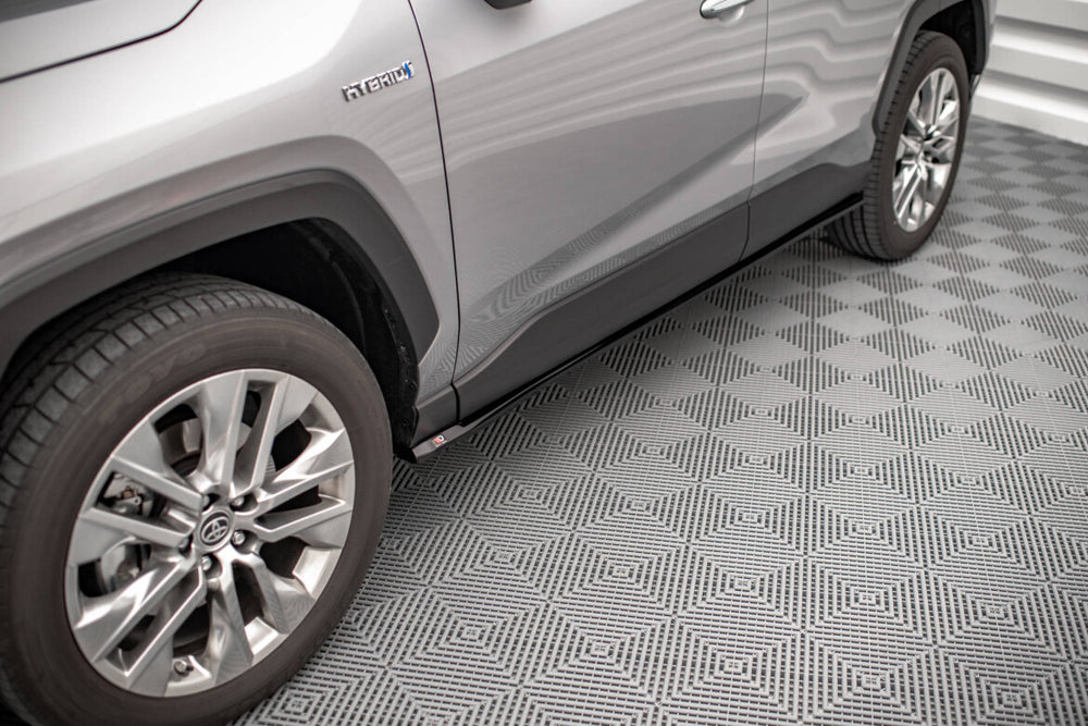 Maxton Parts - Seitenschweller Ansatz (Paar) passend für Toyota RAV4 Mk5 schwarz Hochglanz